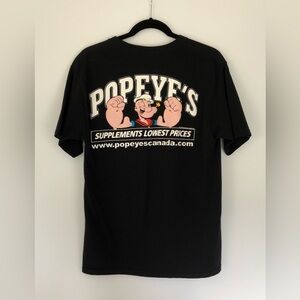 Popeye's Heavy Weight T-Shirt Black Size Medium